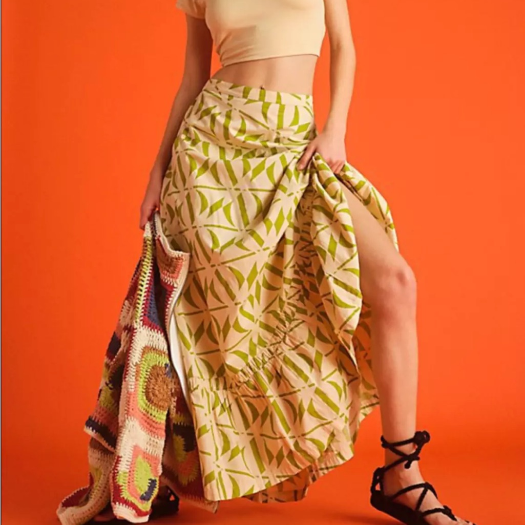 Nwot Free People Kenny Maxi Skirt Z312
